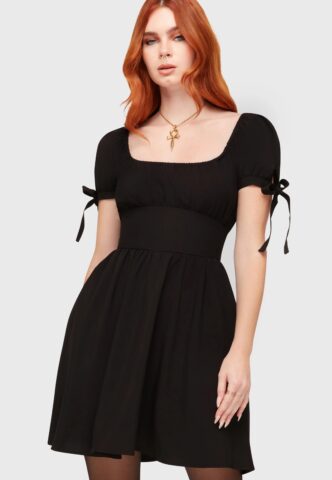 Killstar – Grim Gretchen Mini Black – Kleid – Schwarz – XXL – 98% Polyester, 2% Elastan