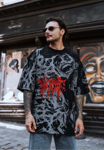 Stay Cold Apparel – Grinfrost Oversized Black – T-Shirt – Schwarz – L – 100% Baumwolle