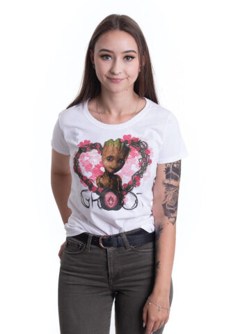 Guardians Of The Galaxy – Groot Heart Flowers White – Girly – Weiß – M – 100% Baumwolle