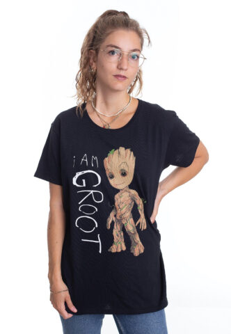 Guardians Of The Galaxy – I Am Groot Scribbles – Girly – Schwarz – L – 100% Baumwolle