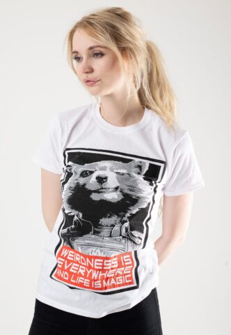 Guardians Of The Galaxy – Red Rocket White – T-Shirt – Weiß – M – 100% Baumwolle