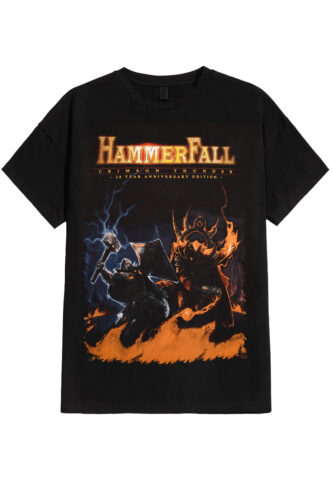 HammerFall – Crimson Thunder 20Th Anniversary – T-Shirt – Schwarz – S – 100% Baumwolle