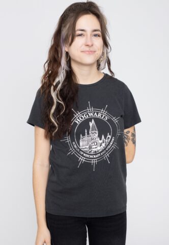 Harry Potter – Hogwarts Acid Wash – Girly – Schwarz – S – 100% Baumwolle