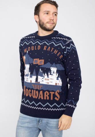 Harry Potter – Hogwarts Xmas Knit Navy – Pullover – Blau – S – 100% Polyacryl
