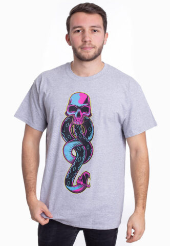 Harry Potter – Neon Dark Mark Heather Grey – T-Shirt – Grau – S – 100% Baumwolle,Jersey