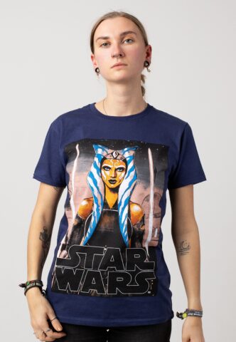 Star Wars – Ahsoka White Blades Navy – T-Shirt – Blau – XL – 100% Baumwolle