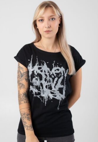 Heaven Shall Burn – Grey Stacked Logo – Girly – Schwarz – XXL – 100% Baumwolle