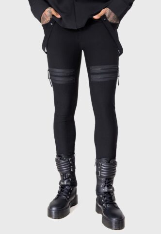Killstar x Kihilist – Hecate Fury – Hose – Schwarz – S – 73% Viskose, 23% Polyamid, 4% Elastan