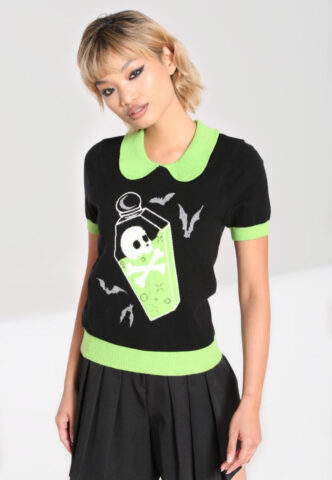 Hellbunny – Alchemist Black – Oberteil – Schwarz – S – 35% Viskose, 35% Polyester, 30% Nylon