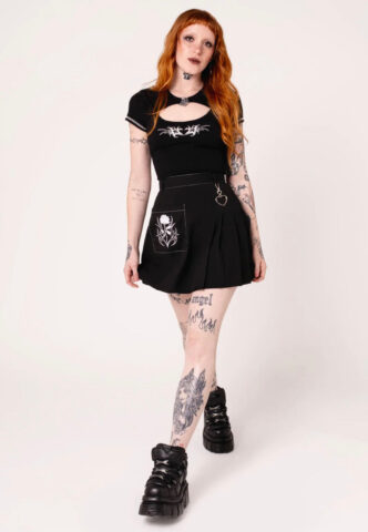 Hellbunny – Auri Black – Rock – Schwarz – S – 62% Polyester, 35% Viskose, 3% Elastan