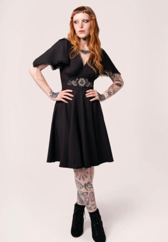 Hellbunny – Danica – Kleid – Schwarz – S – 95% Polyester, 5% Elastan