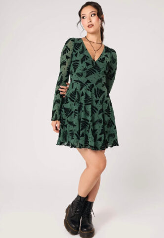 Hellbunny – Fearn Mini Green – Kleid – Grün – 3XL – 95% Nylon, 5% Elastan