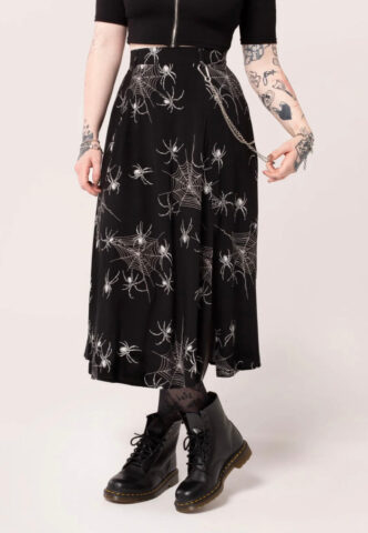 Hellbunny – Grungy Spider – Rock – Schwarz – L – 100% Viskose