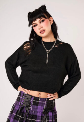 Hellbunny – Holy Moly Black – Pullover – Schwarz – XS – 100% Polyacryl