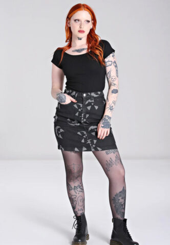 Hellbunny – Jack O Lantern Black – Rock – Schwarz – L – 99% Baumwolle, 1% Elastan