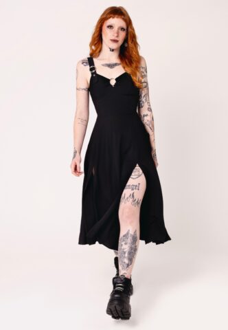Hellbunny – Morgana Black – Kleid – Schwarz – S – 100% Viskose