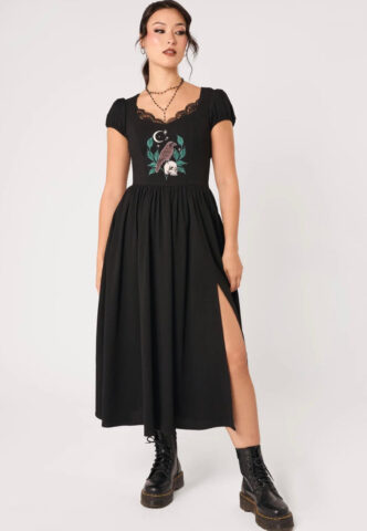 Hellbunny – Nevermore Dress Black – Kleid – Schwarz – L – 95% Polyester, 5% Elastan
