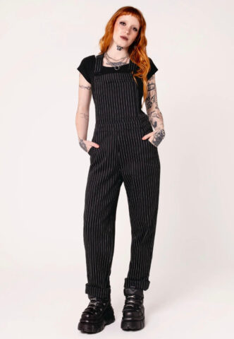 Hellbunny – Pinstripe Black – Hose – Schwarz – L – 97% Baumwolle, 3% Elastan