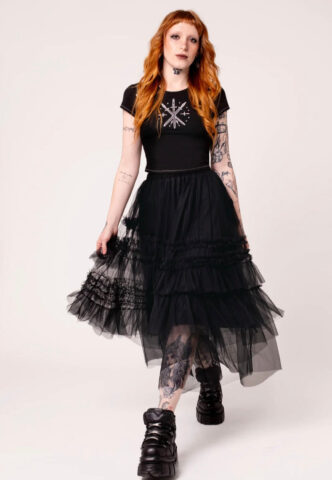 Hellbunny – Prudence Black – Rock – Schwarz – L – 100% Viskose