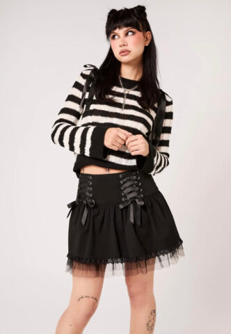 Hellbunny – Quinzel C Black – Rock – Schwarz – S – 62% Polyester, 35% Viskose, 3% Elastan