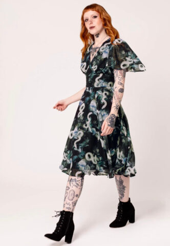 Hellbunny – Serpent Black – Kleid – Schwarz – XXL – 100% Polyester