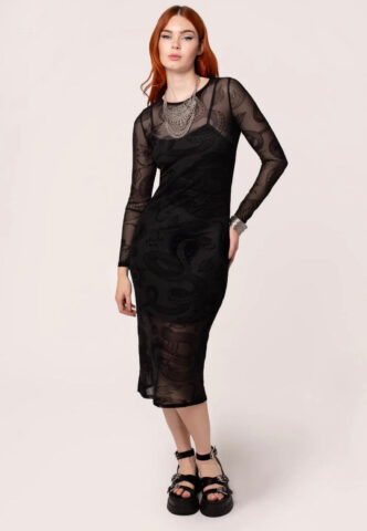 Hellbunny – Snake Charmer – Kleid – Schwarz – S – 95% Polyester, 5% Elastan