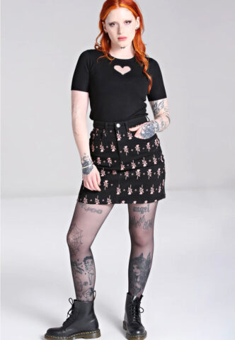 Hellbunny – The Lover Black – Rock – Schwarz – XL – 99% Baumwolle, 1% Elastan