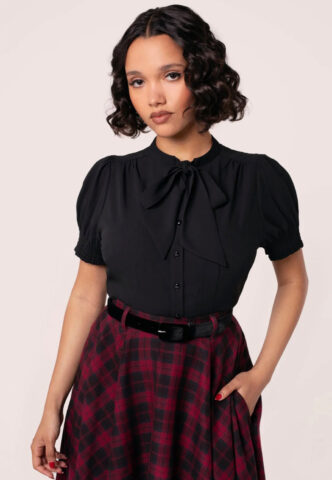 Hellbunny – Turner Black – Bluse – Schwarz – L – 100% Polyester