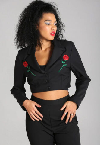 Hellbunny – Viva Maria Black – Blazer – Schwarz – L – 70% Polyester, 27% Viskose, 3% Elastan