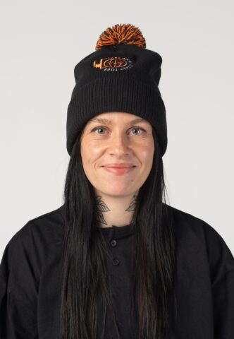 Helloween – 40 Years Pumpkin Logo Pom – Beanie – Schwarz – Onesize – 100% Polyacryl