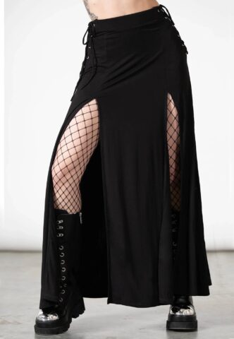 Killstar – Hellverina Split Maxi – Rock – Schwarz – XL – 95 % Viskose, 5 % Elastan