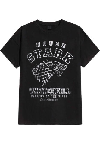 Game Of Thrones – House Stark Winterfell – T-Shirt – Schwarz – S – 100% Baumwolle,Jersey