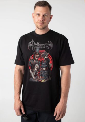Hollywood Vampires – Caricatures – T-Shirt – Schwarz – L – 100% Baumwolle