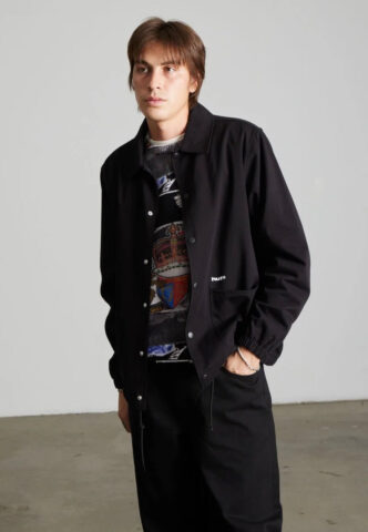 HUF – 89 Twill Coaches Black/White – Jacke – Schwarz – L – 100% Baumwolle