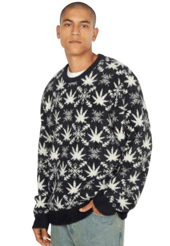 HUF – Arctic Plantlife Crewneck – Sweater – Schwarz – L – gid://shopify/Metaobject/130257060077