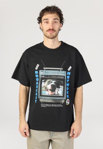 HUF – Broadcast Black – T-Shirt – Schwarz – XXL – 100% Baumwolle
