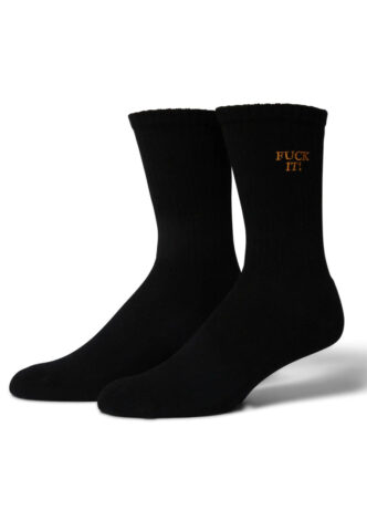 HUF – Fuck It Embroidered Black/Gold – Socken – Schwarz – Onesize – gid://shopify/Metaobject/268984484077