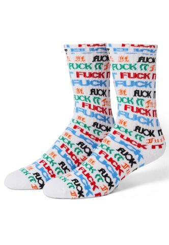 HUF – Fuck It Flyer White – Socken – Weiß – Onesize – 59% Baumwolle, 39% Polyester, 2% Elastan