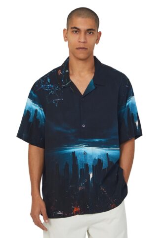 HUF – Ground Control Black – Hemd – Schwarz – M – 100% Viskose