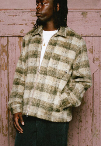 HUF – Megablast Plaid Desert – Jacke – Beige – L – 100% Polyester