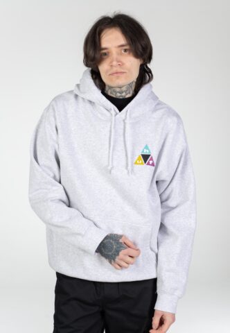 HUF – Prism TT PO Heather Grey – Hoodie – Grau – M – 80% Baumwolle, 20% Polyester