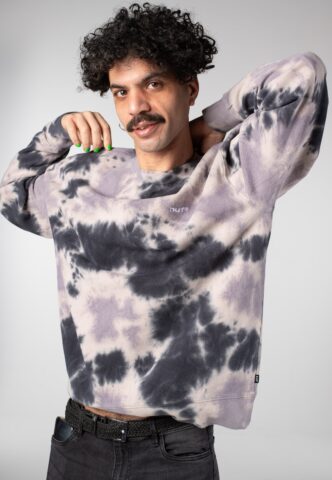 HUF – Tie Dye 89 Logo Crewneck Navy – Sweater – Blau – L – 100% Baumwolle