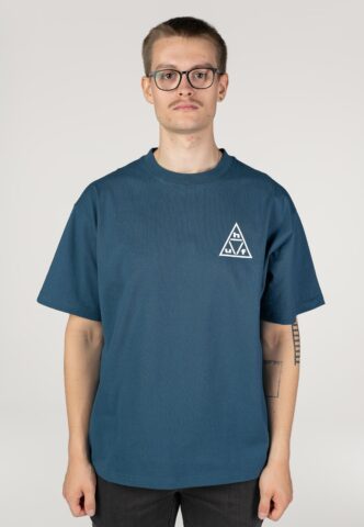 HUF – Triple Triangle Harbor Blue/White – T-Shirt – Blau – L – 100% Baumwolle