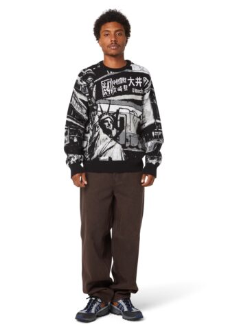 HUF – Worldwide Commuter Black – Sweater – Schwarz – L – 100% Baumwolle
