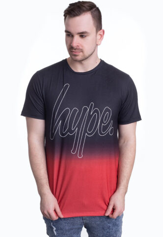 HYPE. – Fade Black/Red – T-Shirt – Schwarz – S – 95% Polyester, 5% Elastan