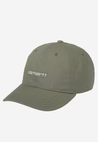 Carhartt WIP – Canvas Script Leaf/Tourmaline – Cap – Grün – Onesize – 100% Baumwolle
