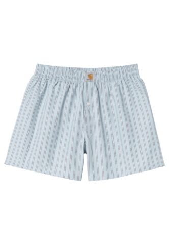 Carhartt WIP – Cotton Grimsby Stripe/Blue Fog – Boxershorts – Schwarz – M – 100% Baumwolle