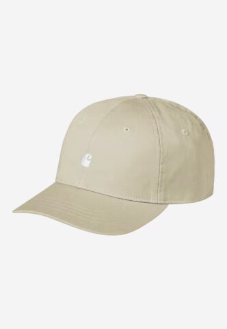 Carhartt WIP – Madison Logo Stone/White – Cap – Grau – Onesize – 100% Baumwolle