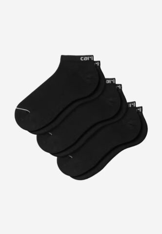Carhartt WIP – Script Sneakers Pack Of 3 Black/White – Socken – Schwarz – Onesize – 84% Baumwolle, 14% Polyester, 2% Elastan
