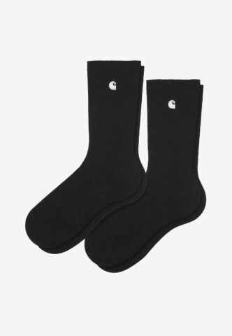 Carhartt WIP – Madison Pack Of 2 Black/White – Socken – Schwarz – Onesize – 84% Baumwolle, 14% Polyester, 2% Elastan